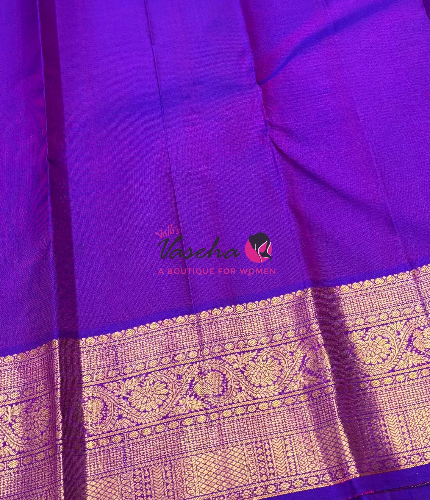 Pure Kanchipuram Silk Saree - Vairavoosi Design  - Pink & Purple Combo - VVPS059