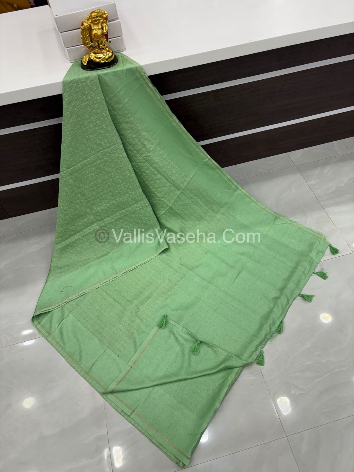Bhagalpuri Semi Tussar Saree - Light Pastle Green Shade - VVBTS001