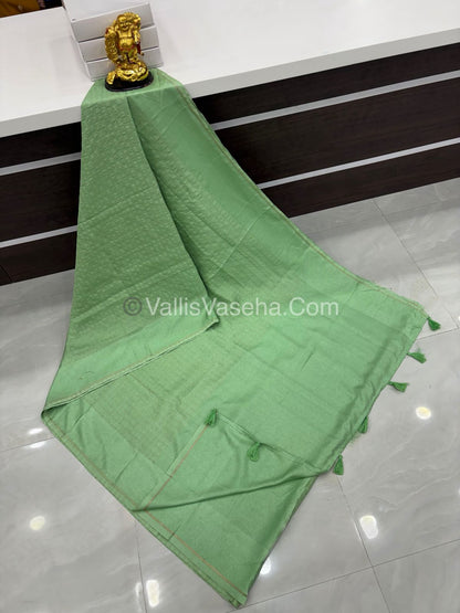 Bhagalpuri Semi Tussar Saree - Light Pastle Green Shade - VVBTS001