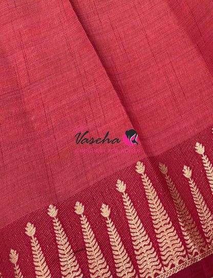 Semi Tussar Silk Saree | Maroon  Shade |VVSTS050