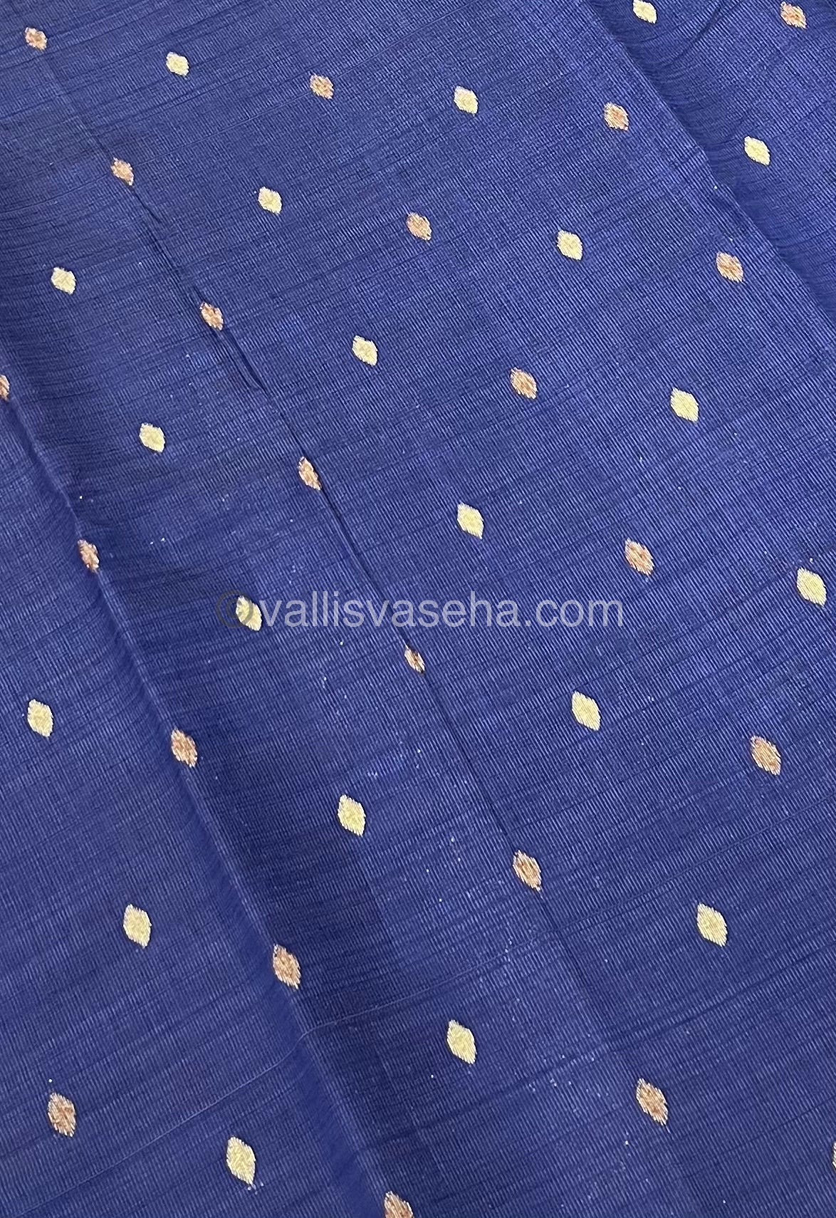 Cherry Tussar - Semi Tussar Silk - Navy Blue Shade - VVSTS009