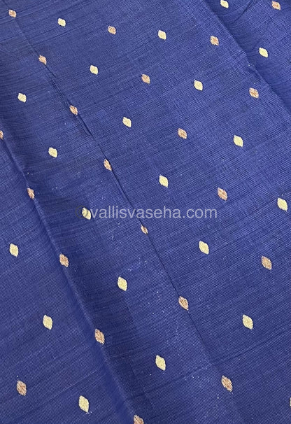 Cherry Tussar - Semi Tussar Silk - Navy Blue Shade - VVSTS009
