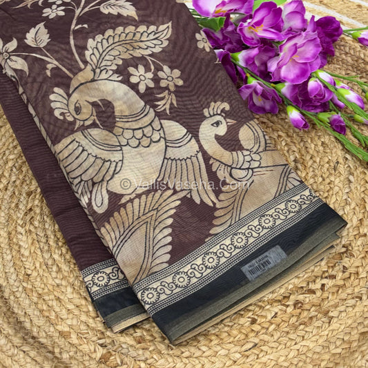 Semi Chanderi Saree - Blue Shade - VVSCS007