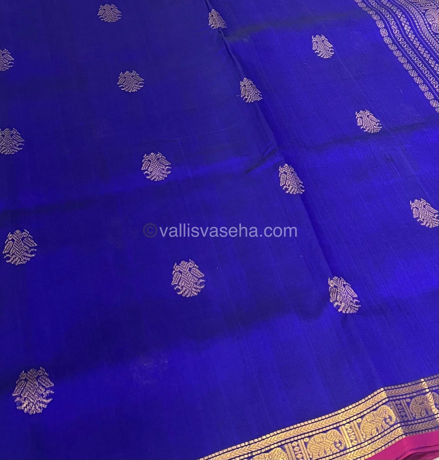 Pure Silk Cotton Saree - Retta Mayil Design - VVRMS001