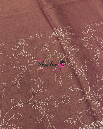 Linen Tissue Saree - Pink Shade - VVLTS009