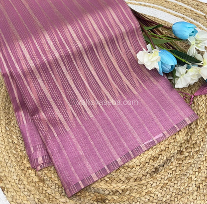 Organza Saree - Pinkish Purple (Light Onion Shade)- VVOS001