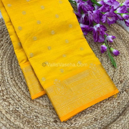 Semi Tussar Silk Saree - Yellow shade - VVSTS032