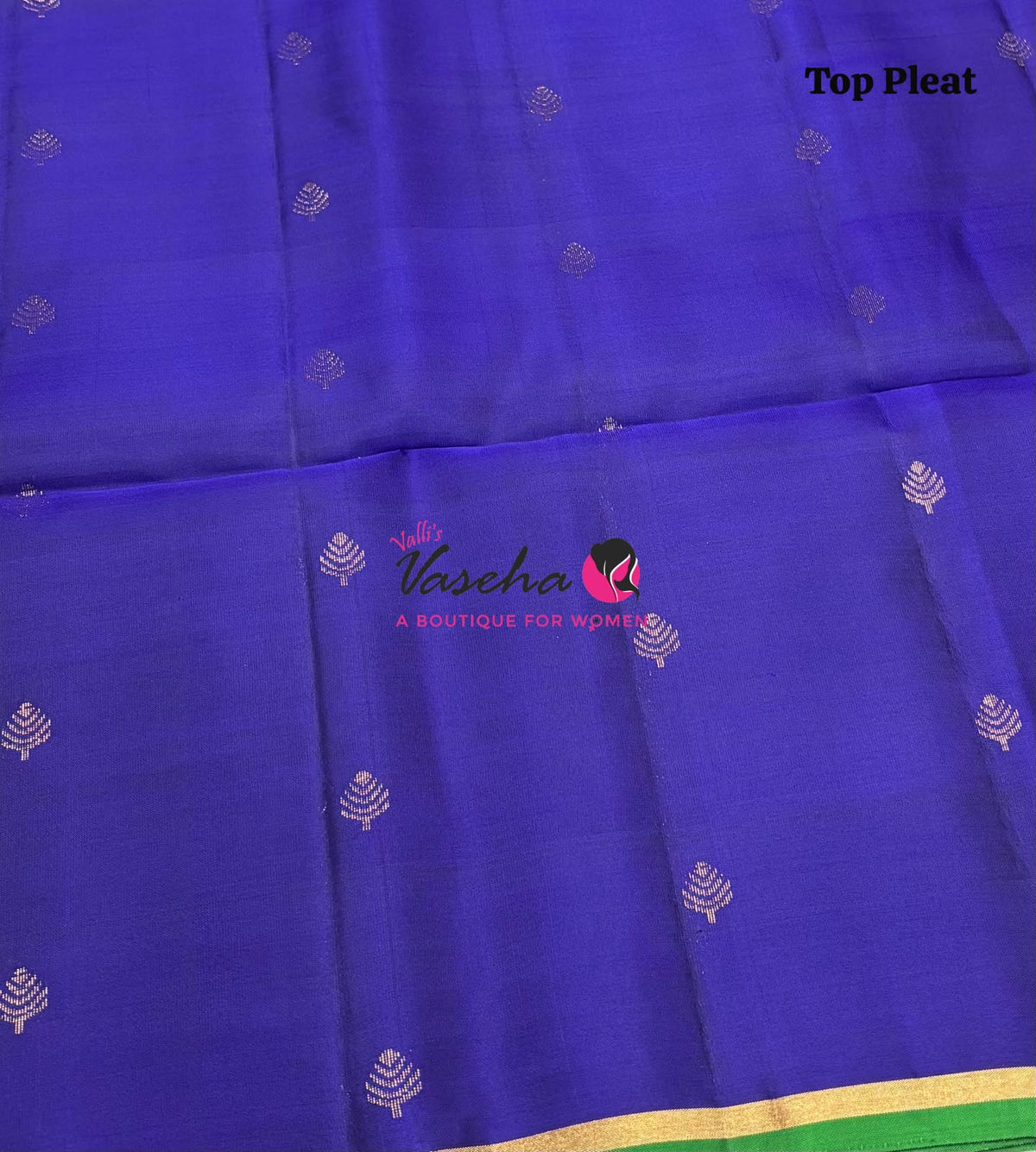 Pure Soft Silk Saree - Partly Pallu -  Half & Half Saree - Blue - VVPSS088