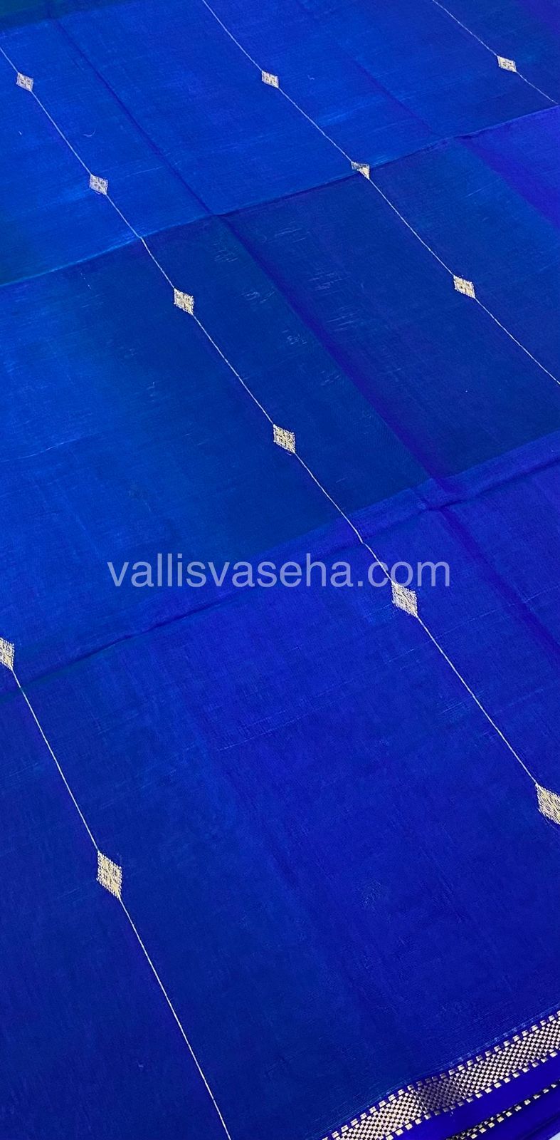 Pure Maheshwari Silk Cotton Saree - Double tone Blue color - VVMSC001