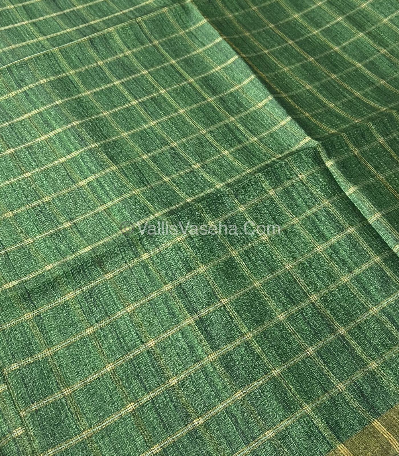 Semi Gicha Tussar Silk Saree - checks pattern - VVSGT001