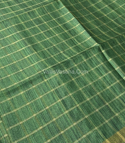 Semi Gicha Tussar Silk Saree - checks pattern - VVSGT001