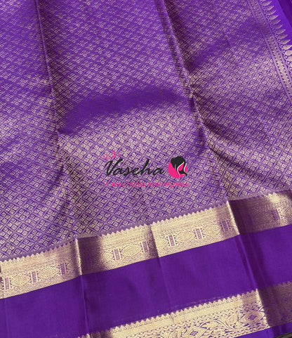 Pure Kanchipuram Silk Saree - Vairavoosi Design  - Purple Shade - VVPS096