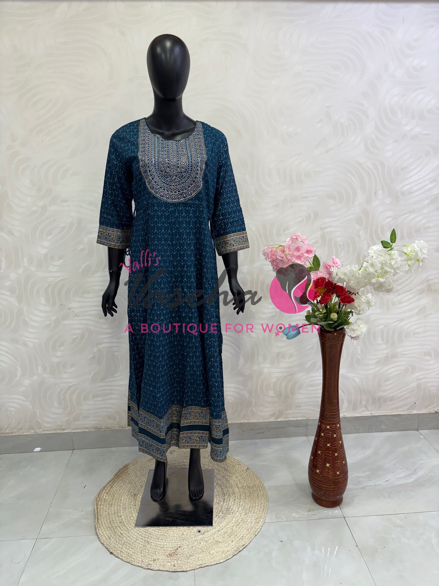 Ready Made - Anarkali - Long Gown - Blue Shade - VVRLG002