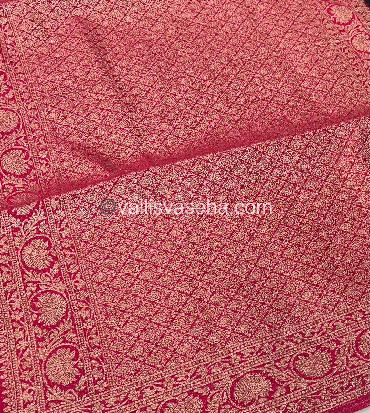 Banarasi - Heritage Silk - Semi Kathan Silk - Dark Pink Shade- VVBHS001