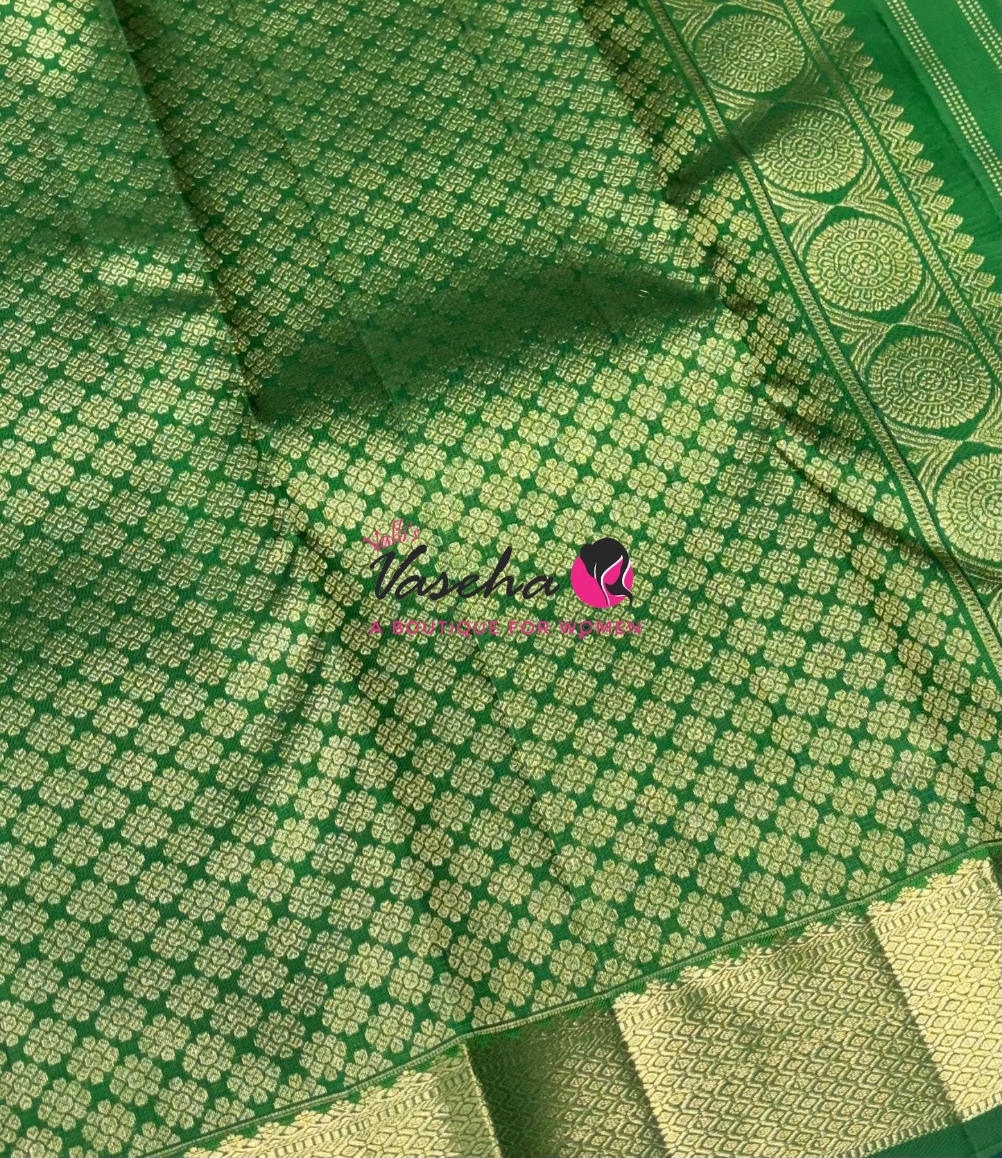 Pure Kanchipuram Silk Saree - Vairavoosi Design  - Green Shade  - VVPS087