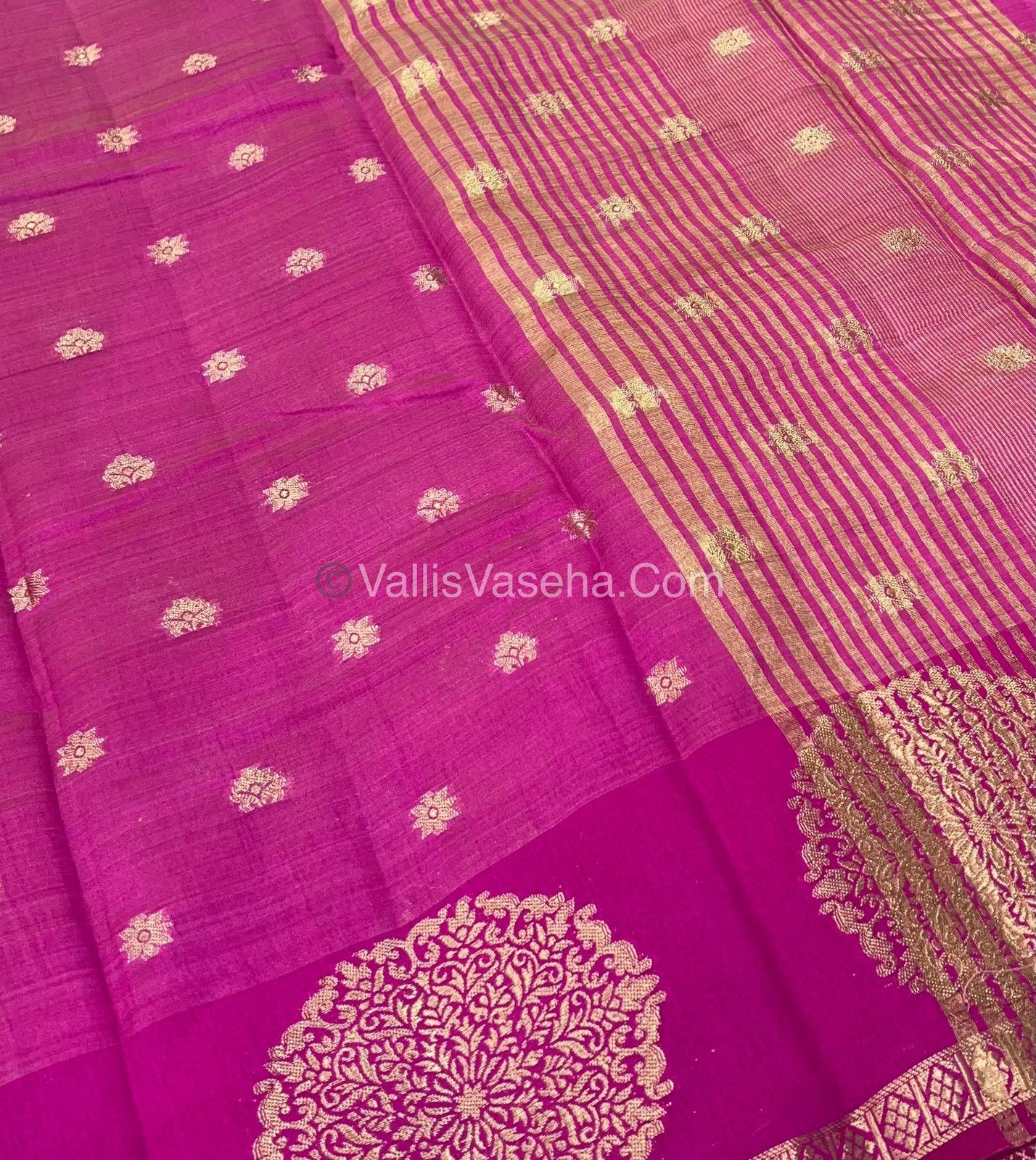 Semi Tussar Silk Saree - Pink shade - VVSTS035