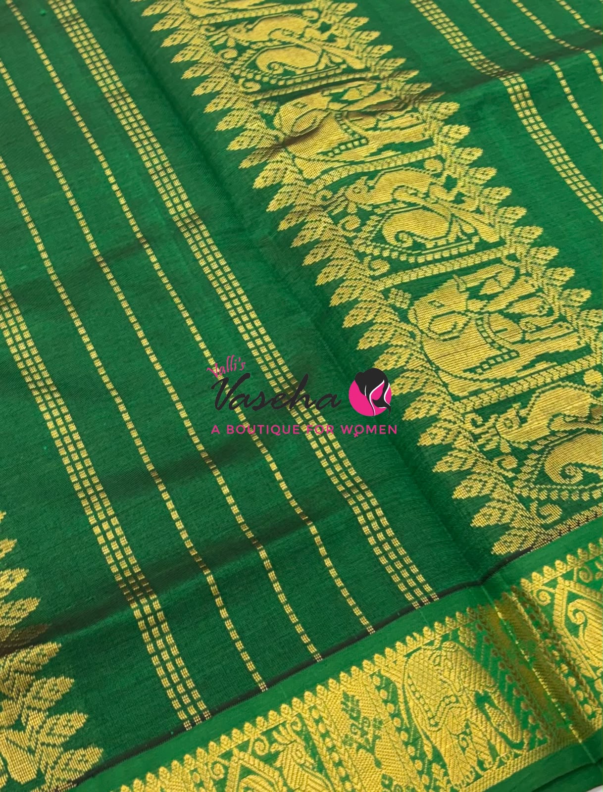 Semi Silk Cotton Saree - Checked Pattern with Butta  - VVSSC013