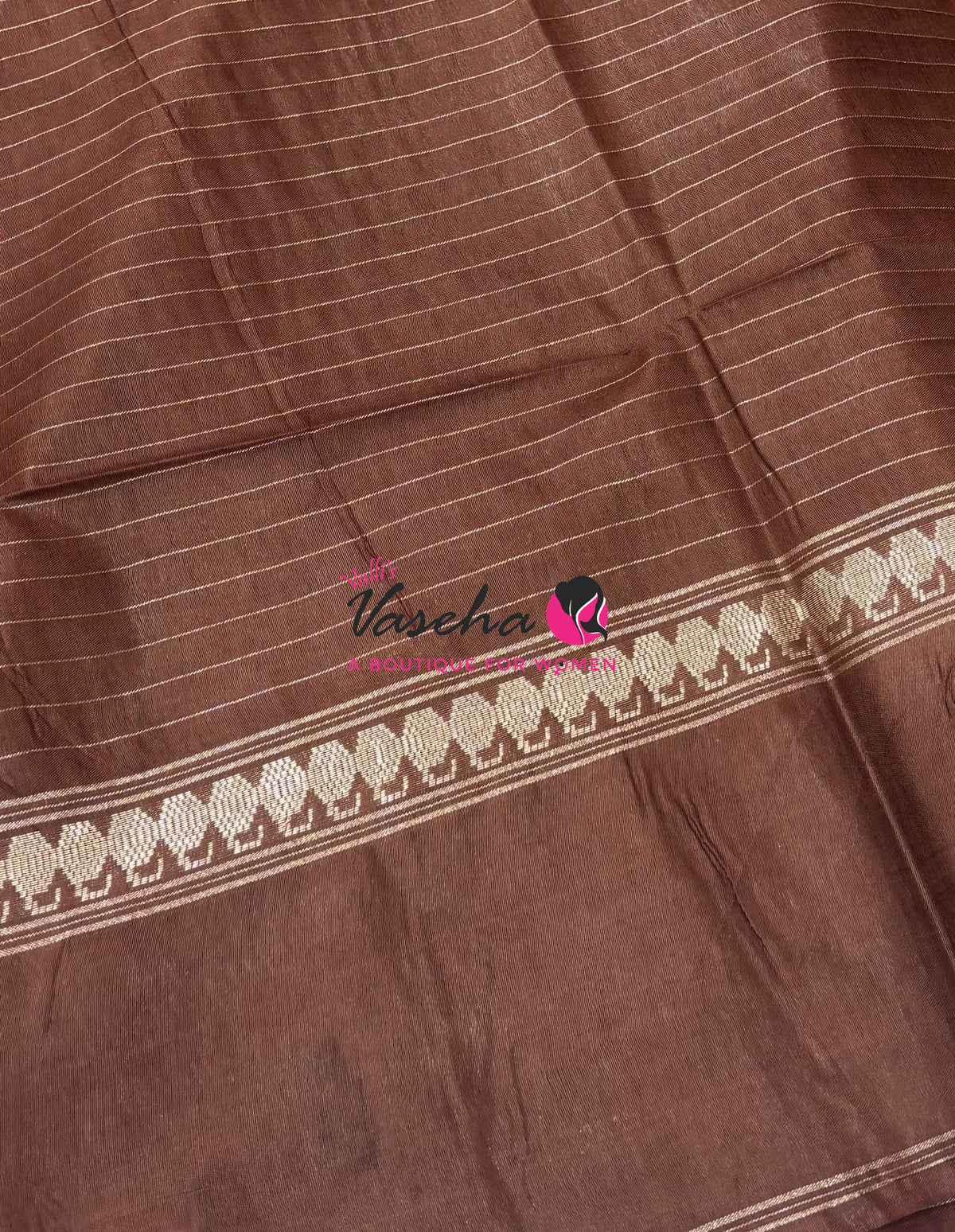 Bhagalpuri Silk | Orange With Brown Combo | VVBS011
