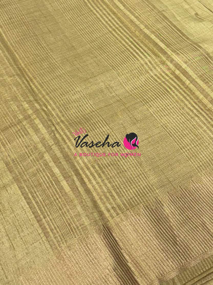Semi Tussar Silk Saree | Creamish Gold  Shade |VVSTS051