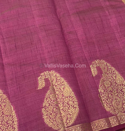 Semi Tussar Silk - Small Mango - Onion Pink Shade - VVSTS002