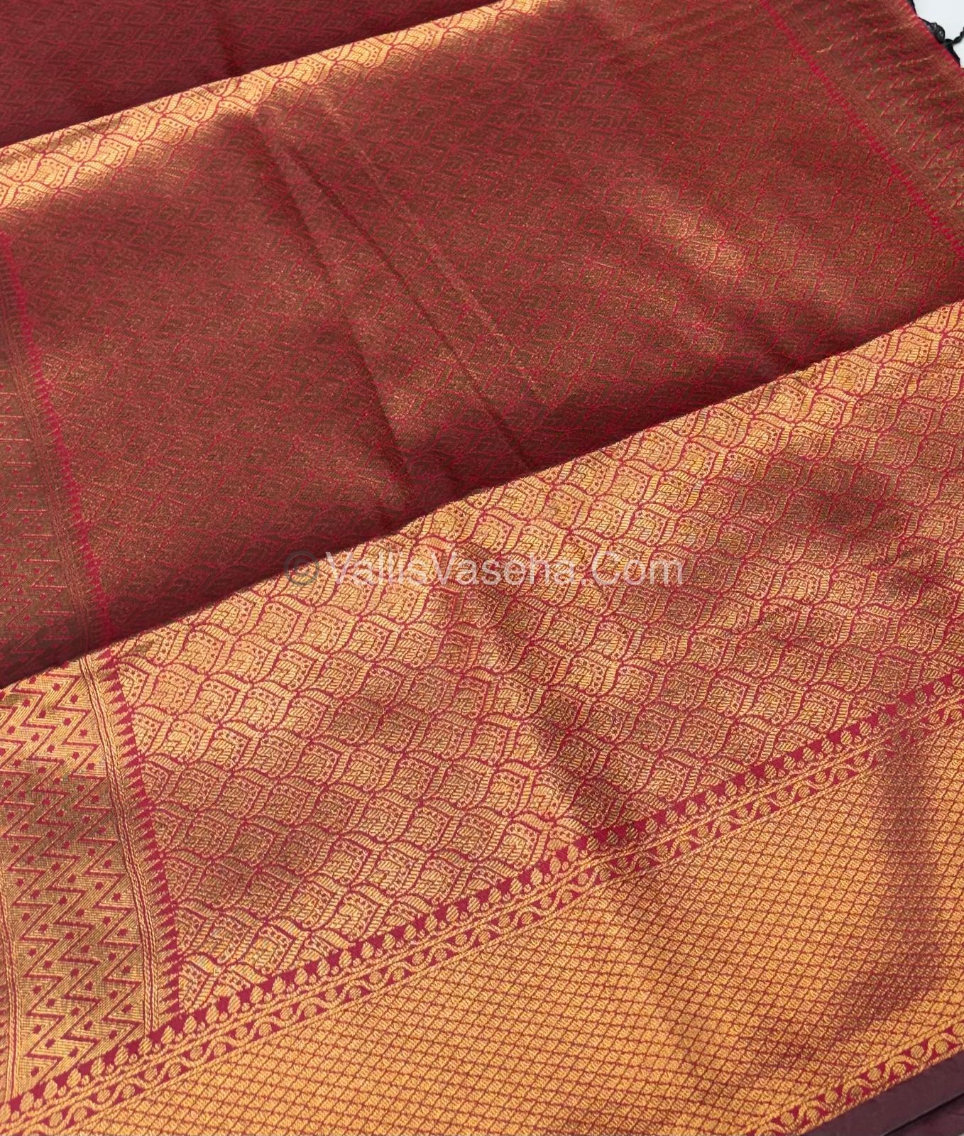 Semi Soft Silk - Border less - Maroon Shade -VVSSS023