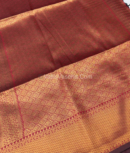 Semi Soft Silk - Border less - Maroon Shade -VVSSS023
