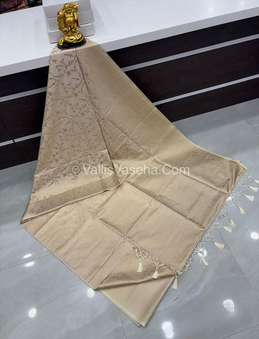 Banarasi - Heritage Silk - Semi Kathan Silk - Cream Shade- VVBHS001
