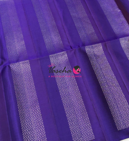 Pure Soft Silk Saree - Border Less  - Violetish Purple Shade - VVPSS068