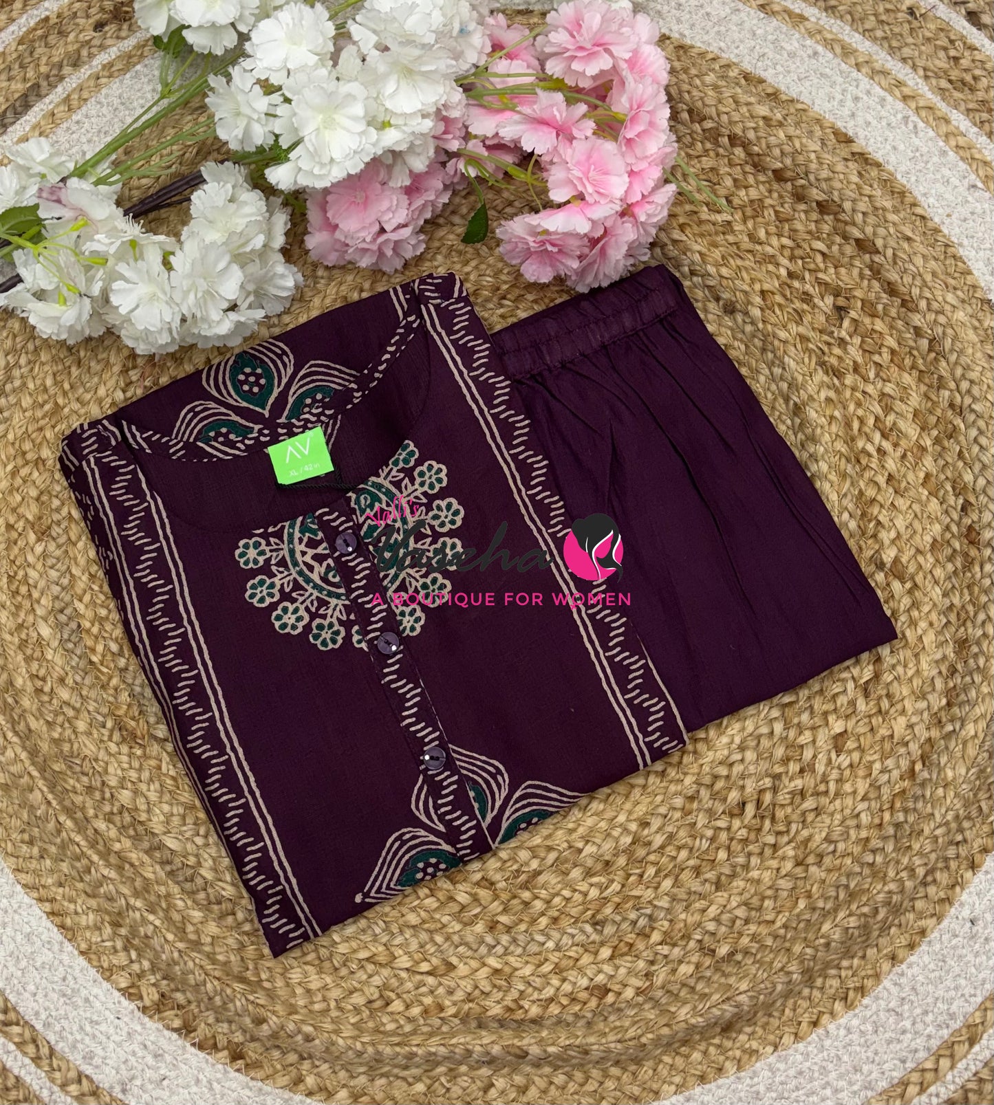 Ready Made - Top & Bottom(2pc) Co-Ord Set  - VVRMS021