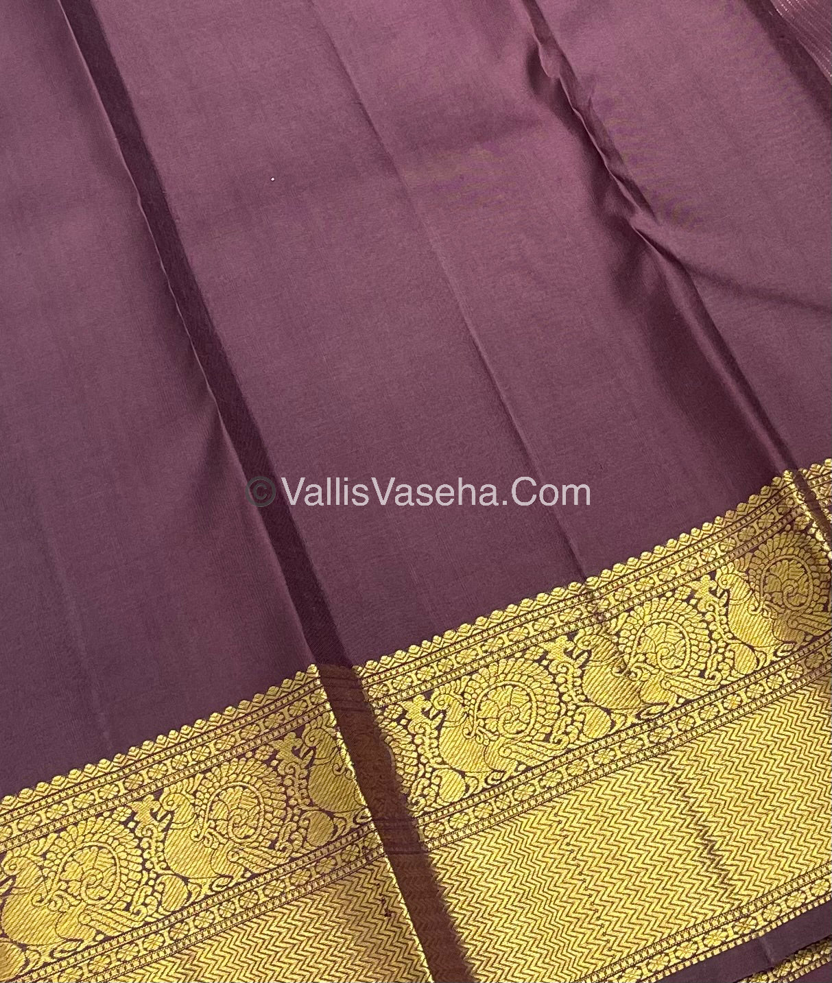 Pure Kanchipuram Silk Saree - Vaira Voosi design - Wine Brown shade - VVPS014