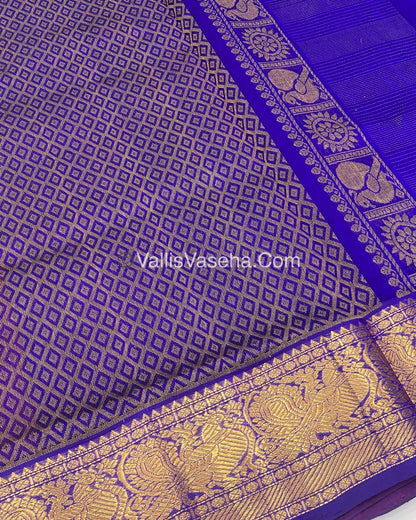 Pure Silk Cotton Saree - Vairavoosi checks - Mayil & Chakkaram - VVMCV002