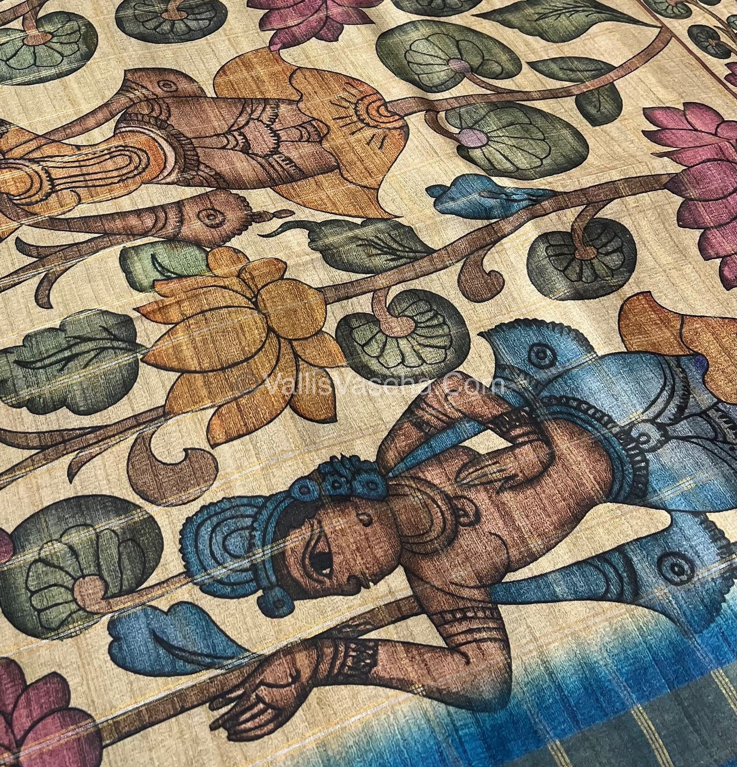 Semi Gicha Tussar Silk Saree - checks pattern - VVSGT001