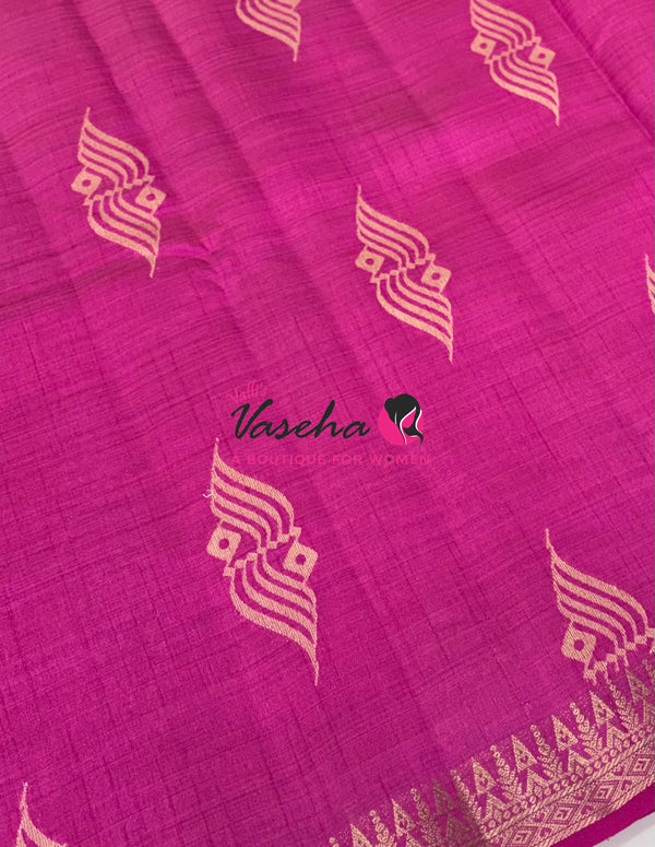 Semi Tussar Silk Saree | Pink Shade |VVSTS072