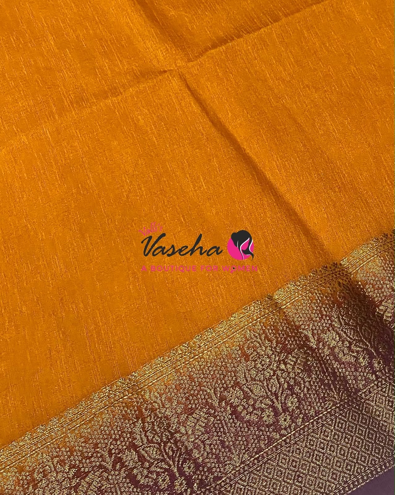 Semi Jute Silk Saree - Mango Orange With Red Shade- VVSJS001