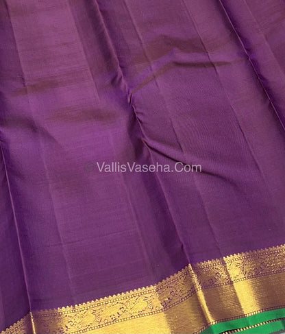 Pure Kanchipuram Silk Saree - Triple Tone  & Wine Purple/Green Combo - VVPS014