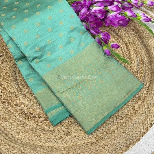 Semi Tussar Silk  - Pastal Green Shade  - VVSTS012