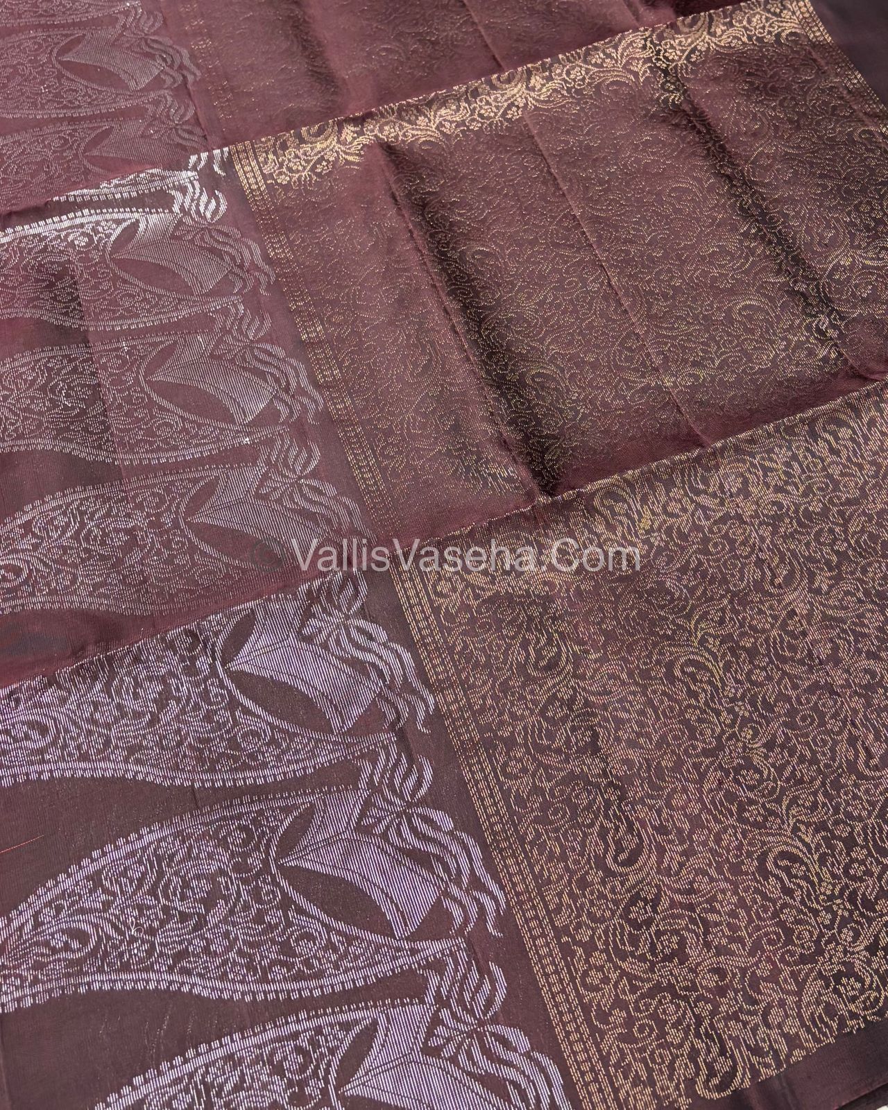 Half Mix - Pure Soft Silk Saree - Rust With Brown Shade - VVPSS053