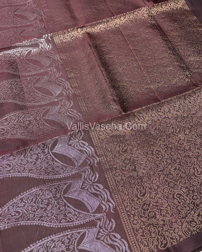 Half Mix - Pure Soft Silk Saree - Rust With Brown Shade - VVPSS053