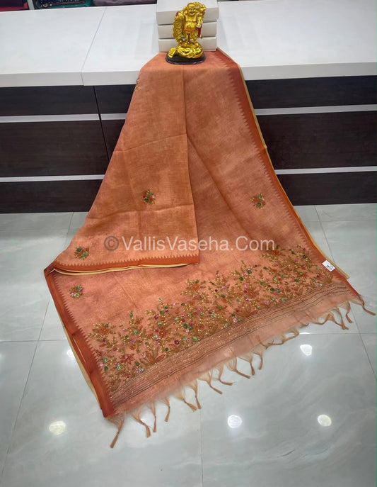 French Knot - Tissue Saree - Skin Shade - VVLFN013