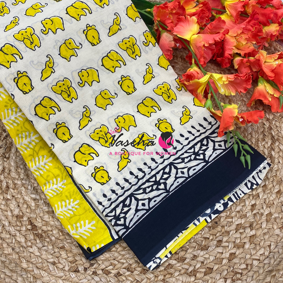 Pure Soft Mul Mul Cotton Sarees - Hand Block Prints - VVMMC011