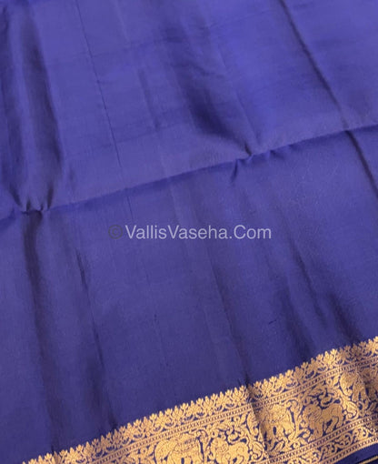 Pure Soft Silk Saree - Kanchi Border -  Royal Blue Shade - VVPSS046