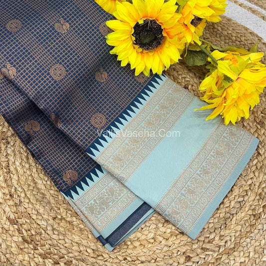 Kanchi Semi Silk - Mayil & Chakkaram design - VVKSS001