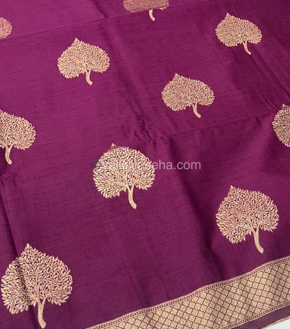Banarasi - Heritage Silk - Semi Kathan Silk - Wine Purple Shade - VVBHS007