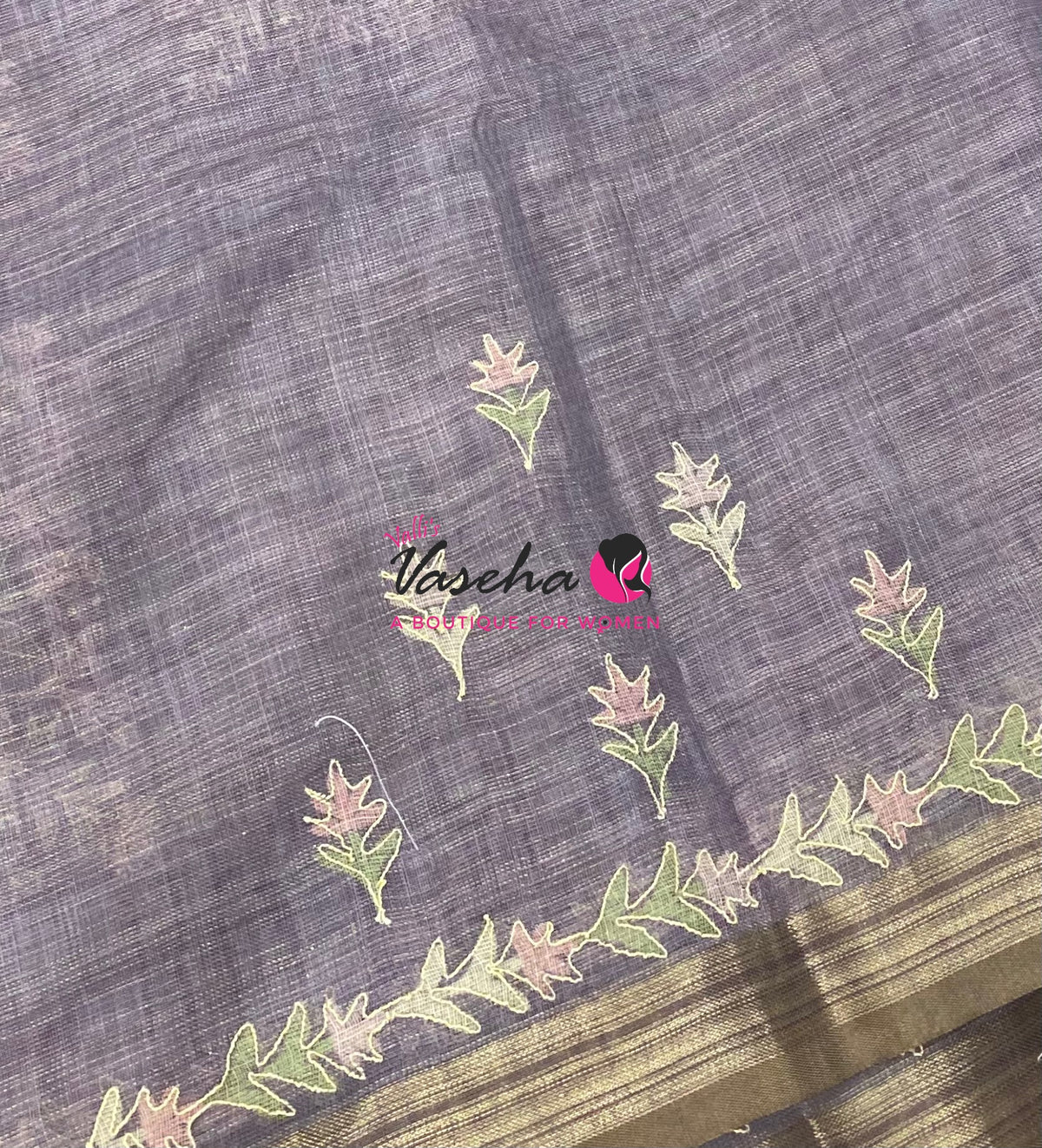 Linen Tissue Saree - Lavender Shade - VVLTS005
