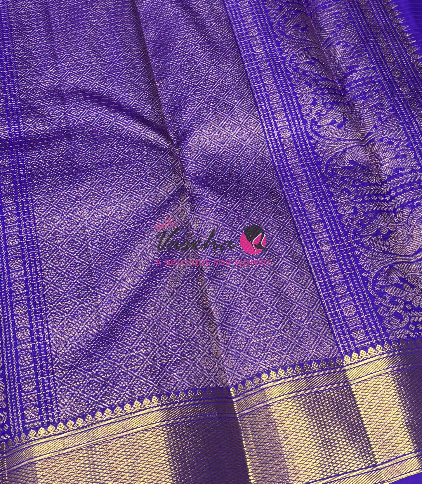 Pure Kanchipuram Silk Saree - Violetish Purple Shade  - VVPS058