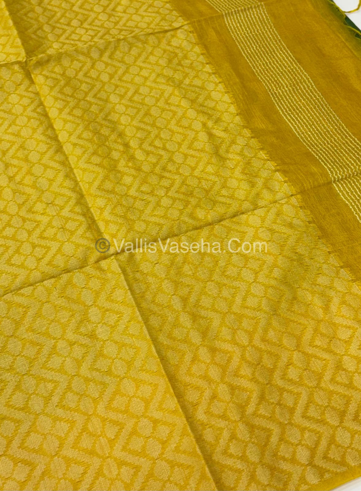 Bhagalpuri Silk - Green With Yellow  - VVBS008