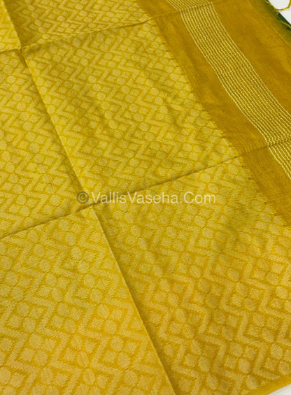 Bhagalpuri Silk - Green With Yellow  - VVBS008