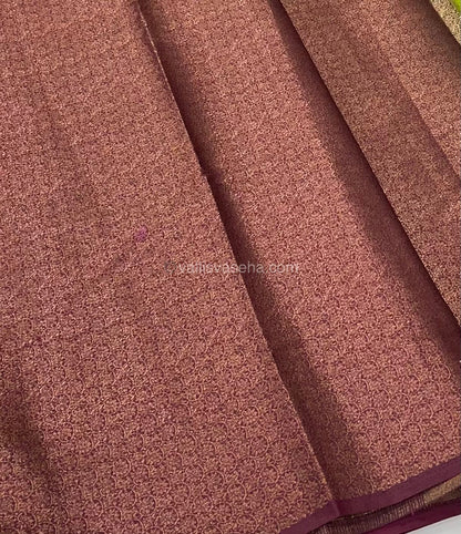 Bamboo Silk Saree - Green With Purplish Wine Shade - VVBSS001