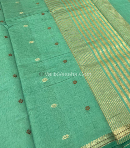 Semi Tussar Silk Saree - Pastel Green shade - VVSTS011
