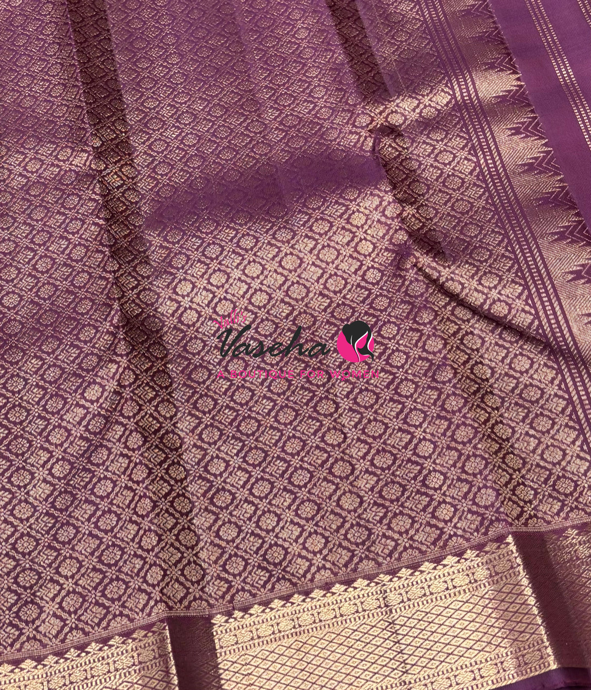 Pure Kanchipuram Silk Saree -Shade Of Brown Wine - 2 - VVPS093